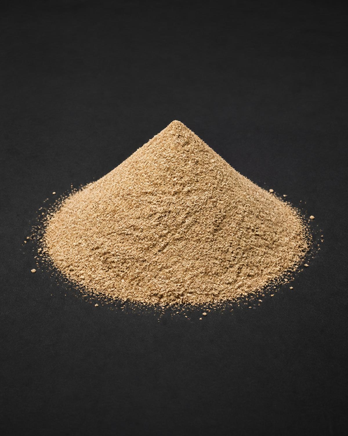 Specimen study of hemp fines — fine biomass for bioplastics and advanced materials.